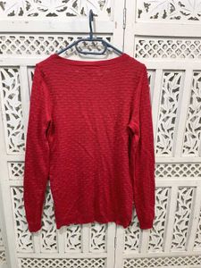 🌸 Imported Vila Red Textured Knit Sweater H