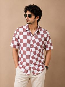 Men's Checkerboard Short Sleeve Shirt