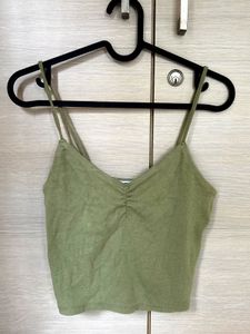 Chic Green Ruched Cami Top