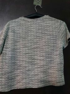 zara Textured Short Sleeve Top
