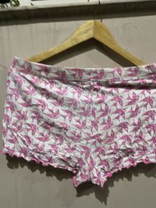 Cute Pink Bird Print Pajama Shorts