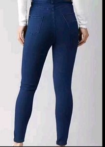 High Waisted Skinny Blue Jeans