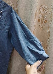 Stylish Denim Tunic Top