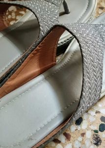 Sparkly Grey Thong Sandals