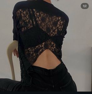 Classic Black V-Neck Long Sleeve Top