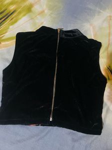 Designer Black Velvet Embellished Blouse