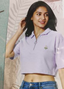Peach blush Crop top with bow
