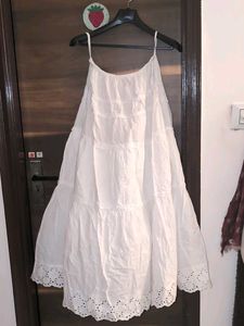 white cotton long skirt