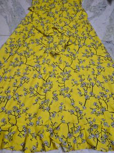 Yellow Floral Print  gown