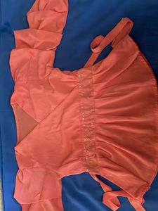 Peach Wrap Top
