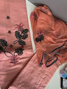 Elegant Peach Salwar Suit Set