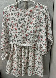 Chic Floral Print Tunic Top
