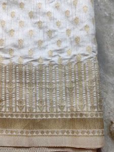 Elegant Cream Silk Saree