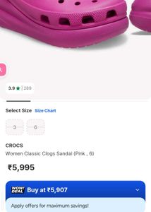 Fuchsia Brand new Platform Crocs original w..11 m.