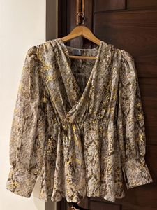 Sheer Snake Print Tunic Top