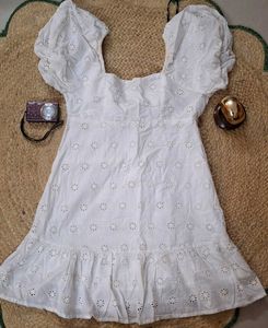 ୨୧ Vintage white eyelet dress ୨୧