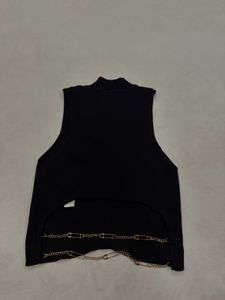 bershka black knit top