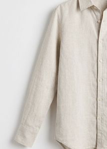 H&amp;M Classic Linen Blend Button-Up Shirt