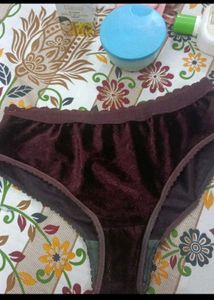 Velvet Briefs with Lace Trim