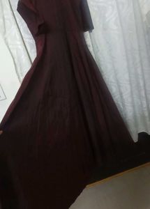 Elegant Maroon Cold Shoulder Gown