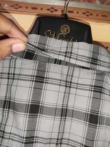 DX Shirts Men's Grey Checkered Shirt | Chest 36 in