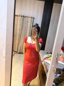 Chic Red Polka Dot Dress🎀🦋