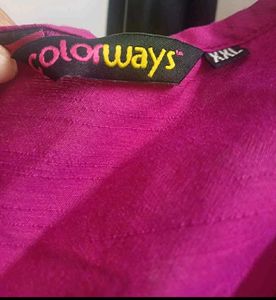 Magenta Embroidered Kurta