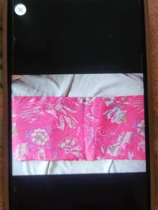 Vibrant Pink Floral Print Saree
