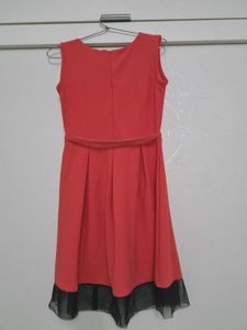 Chic Coral Dress with belt