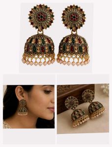 Boho Jhumka Earrings - Colorful