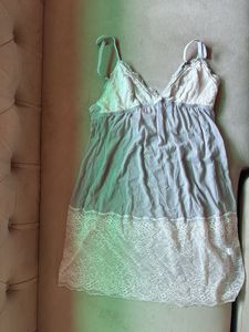 Sheer Lace Trim Nightgown
