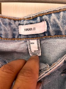 Forever 21 Ripped Wide Leg Jeans