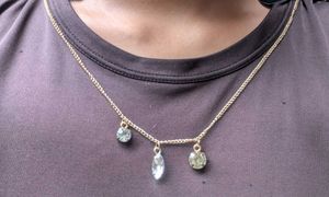 Layered Pearl Necklace Gold Tone