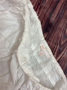 White Cotton Bubble Skirt