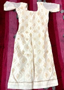 Elegant Cream & Gold Embroidered Kurta Set