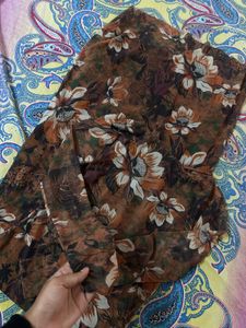 ZARA Floral Print Backless Maxi Dress