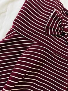Striped Crop Top with Bow Detail