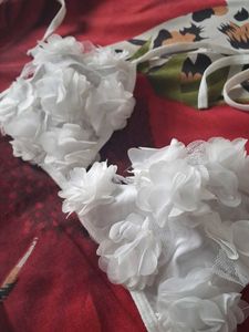White Floral Bikini Set