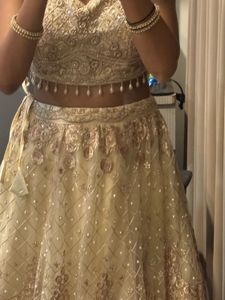 Elegant Cream Embroidered Lehenga Choli Set