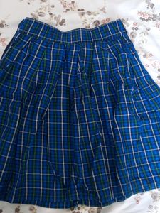 Piccolo Checked Pure Cotton Skirt