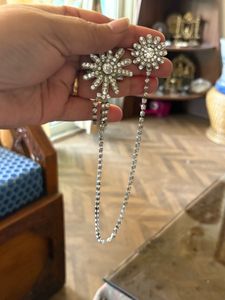 Floral Rhinestone Saree Brooch Or Blouse Back Pin