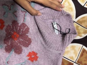 Floral Print Cropped Sweater