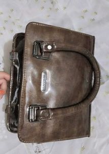 Stylish Brown Faux Leather Handbag
