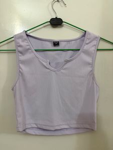 Lavender Ribbed Crop Top