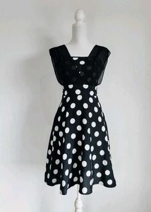 Vintage Black & White Polka Dot Dress
