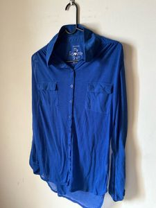 Blue Button-Up Long Sleeve Shirt