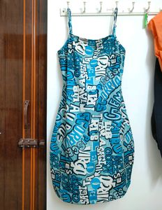 New With Tag! Blue Graphics Dress