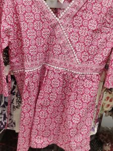 Pink Floral Print Kurta