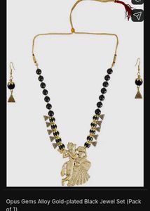 Elegant Gold-Toned Radha Krishna Necklace Set