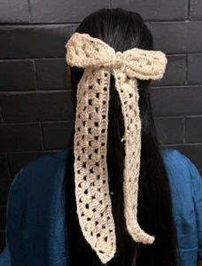 Crocheted Bow Hair Clip